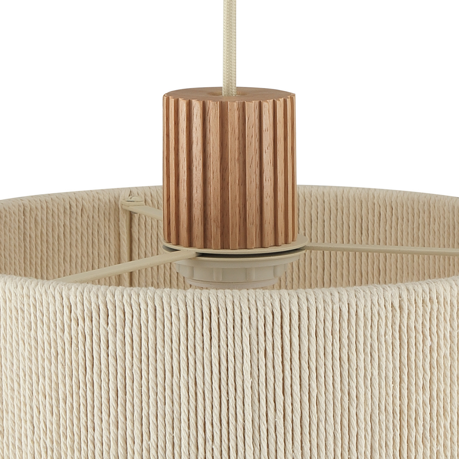 Lampada a sospensione Arlo, beige, tessuto, lunghezza 120 cm, a 3 luci