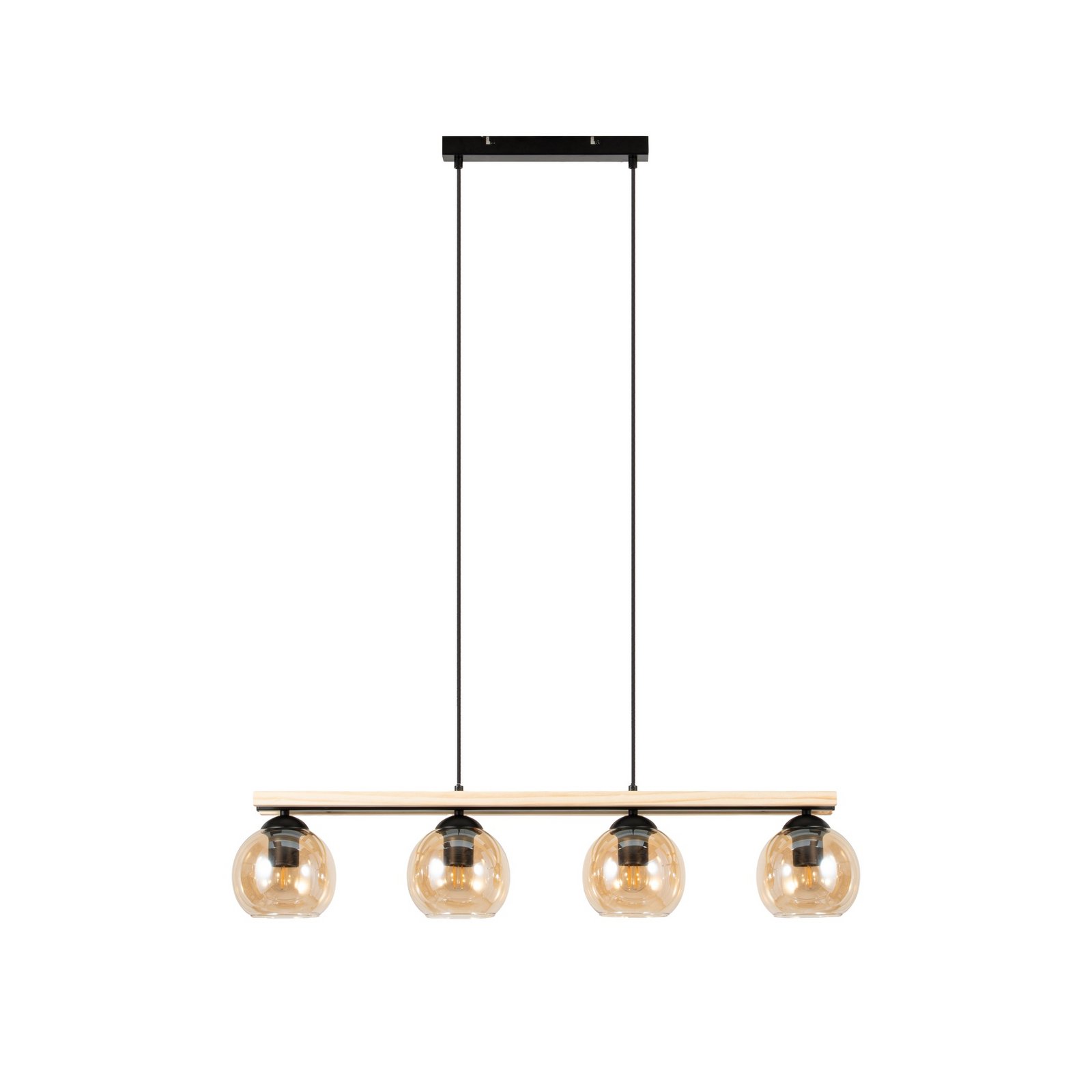 Enrique Hanglamp Amber/Black/Oak - Lindby