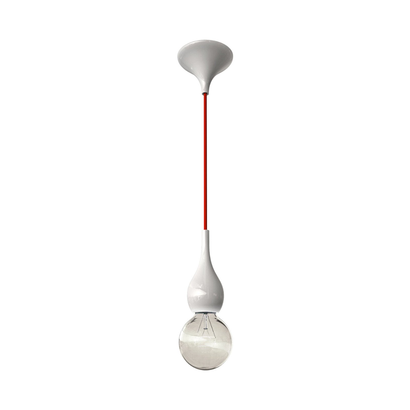 next "Blubb mini" - Pakabinamas šviestuvas, opalo/kabelio raudona spalva