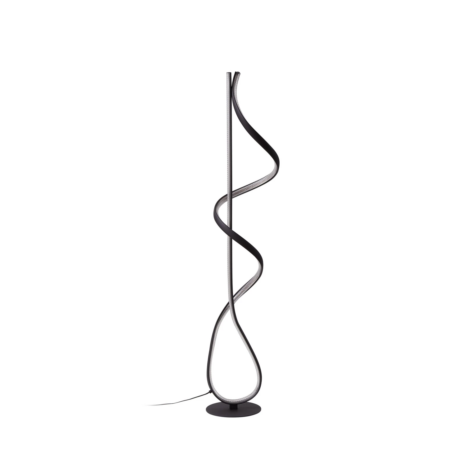 Lucande lampe sur pied LED Rodado, noir, 132 cm, aluminium