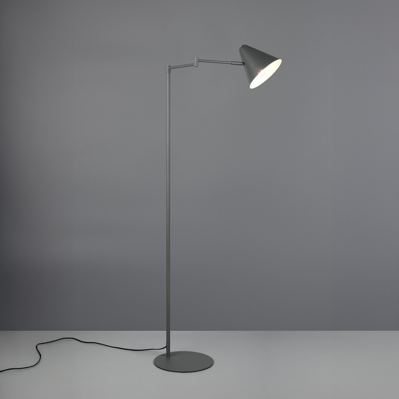 Vloerlamp Cosima, antraciet, hoogte 126 cm, metaal Vloerlamp Cosima, antraciet, hoogte 126 cm, metaal