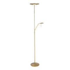 Lampada a LED da pavimento Zodiac con lampada a LED da lettura, ottone