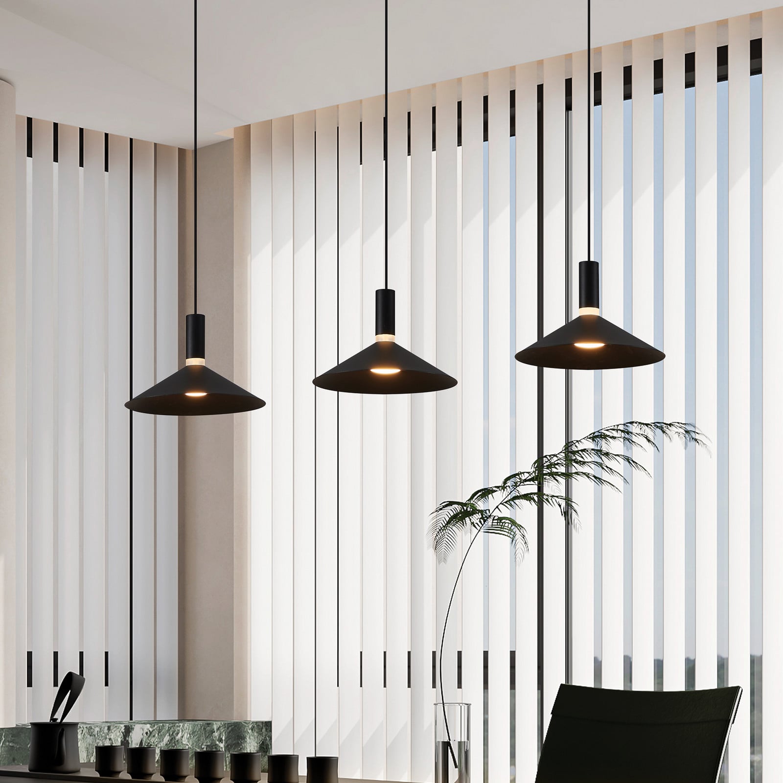 EGLO Lampă suspendată inteligentă Conomavilla-Z negru 92 cm 3 becuri CCT RGB - Camera de zi / sufragerie - Modern - Metal