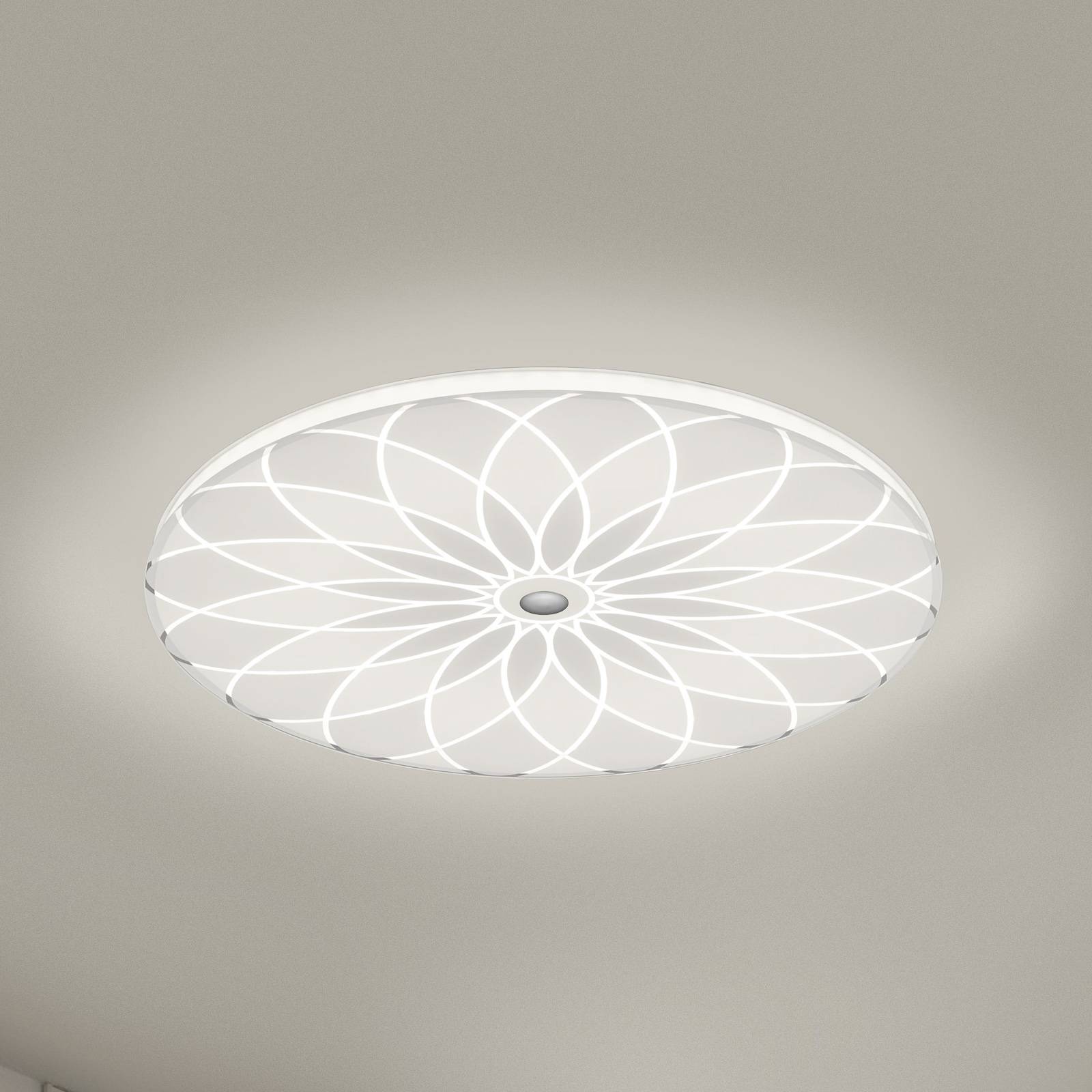 BANKAMP Mandala LED ceiling light, flower, Ø 42 cm, for Living / Dining Room, glass, 42 W, energy efficiency: A+, H: 5.5 cm