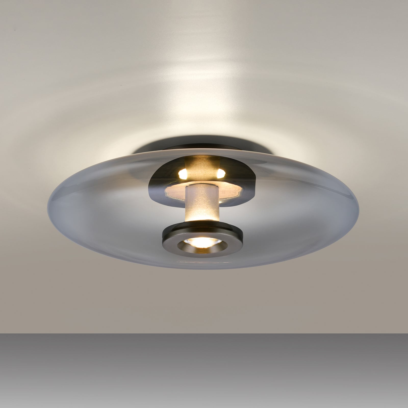 Vitrum LED-Deckenlampe, grau, Glas/Aluminium, Ø 45 cm - PURE Vitrum LED-Deckenlampe, grau, Glas/Aluminium, Ø 45 cm - PURE