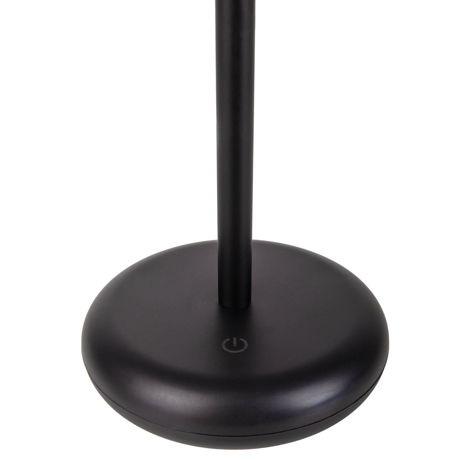 LED rechargeable patio lamp Pasi black height 26cm metal touch