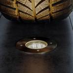 Zapuštěné podlahové svítidlo Prios Riya, kulaté, nerezová ocel