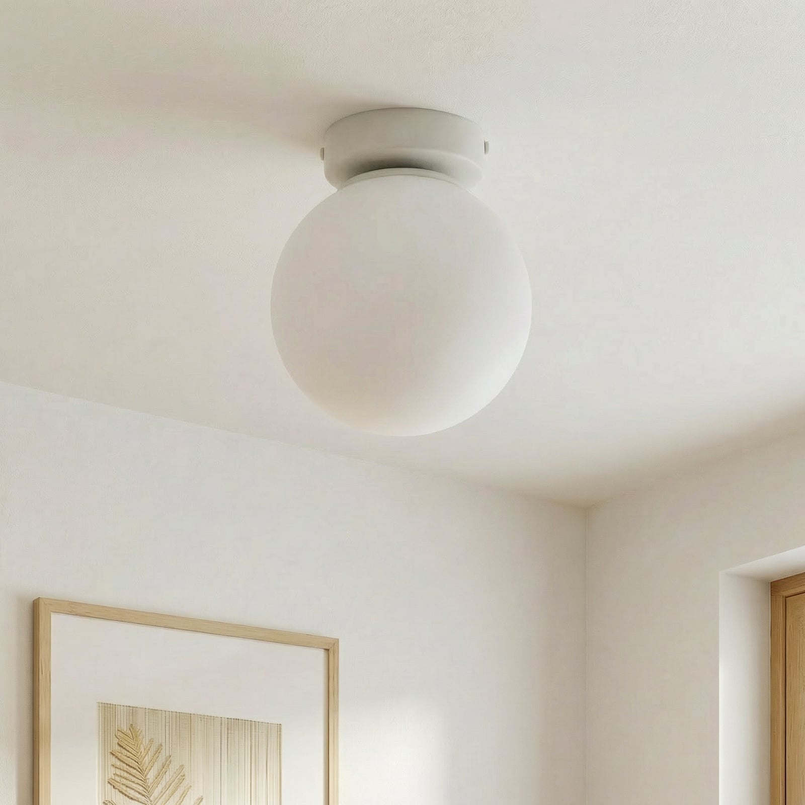 Deckenleuchte Moonlight, sandfarben, Glas/Metall, 1-flammig