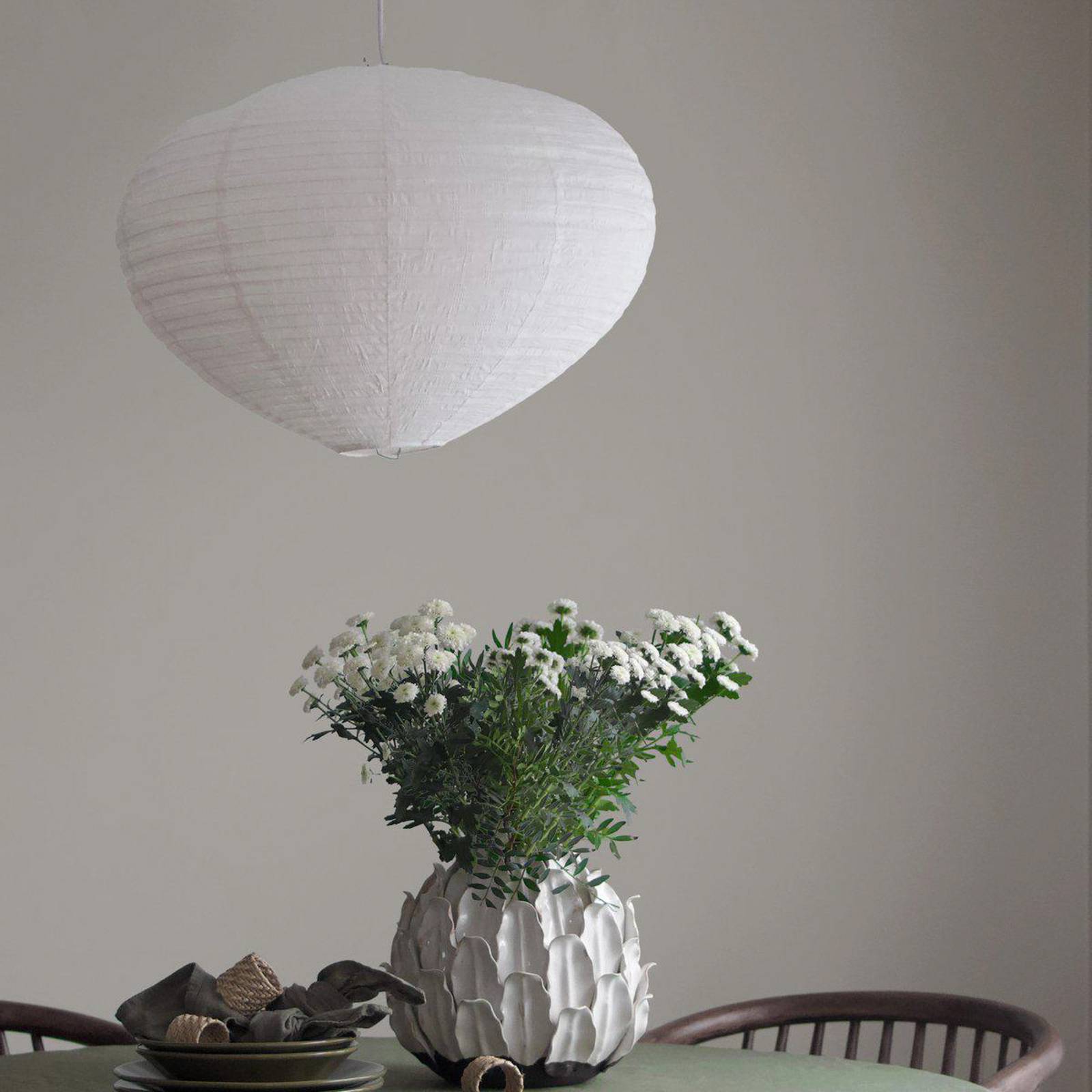 PR Home Hängeleuchte Verona, weiß, Ø 55 cm, Stoff, E27-LED günstig online kaufen