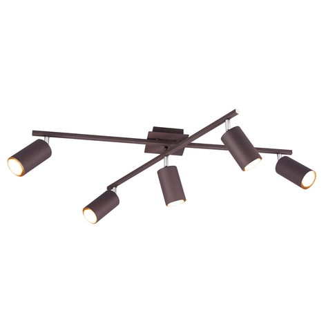 Taklampe Marley rustfarget, 5 lyskilder
