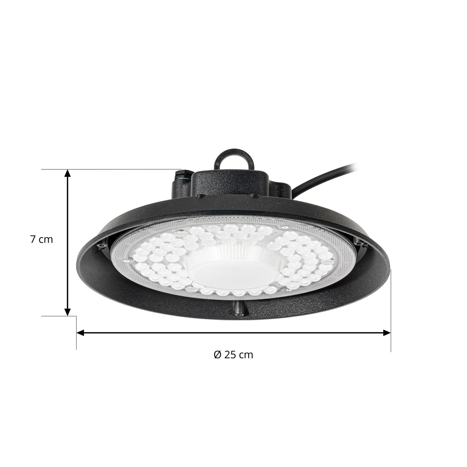 Reflektor do hali LED Prios Maikel, czarny, 100 W, 13500 lm, IP65
