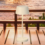 Sienna Pro LED rechargeable table lamp, sand beige, 24 cm, metal, IP54