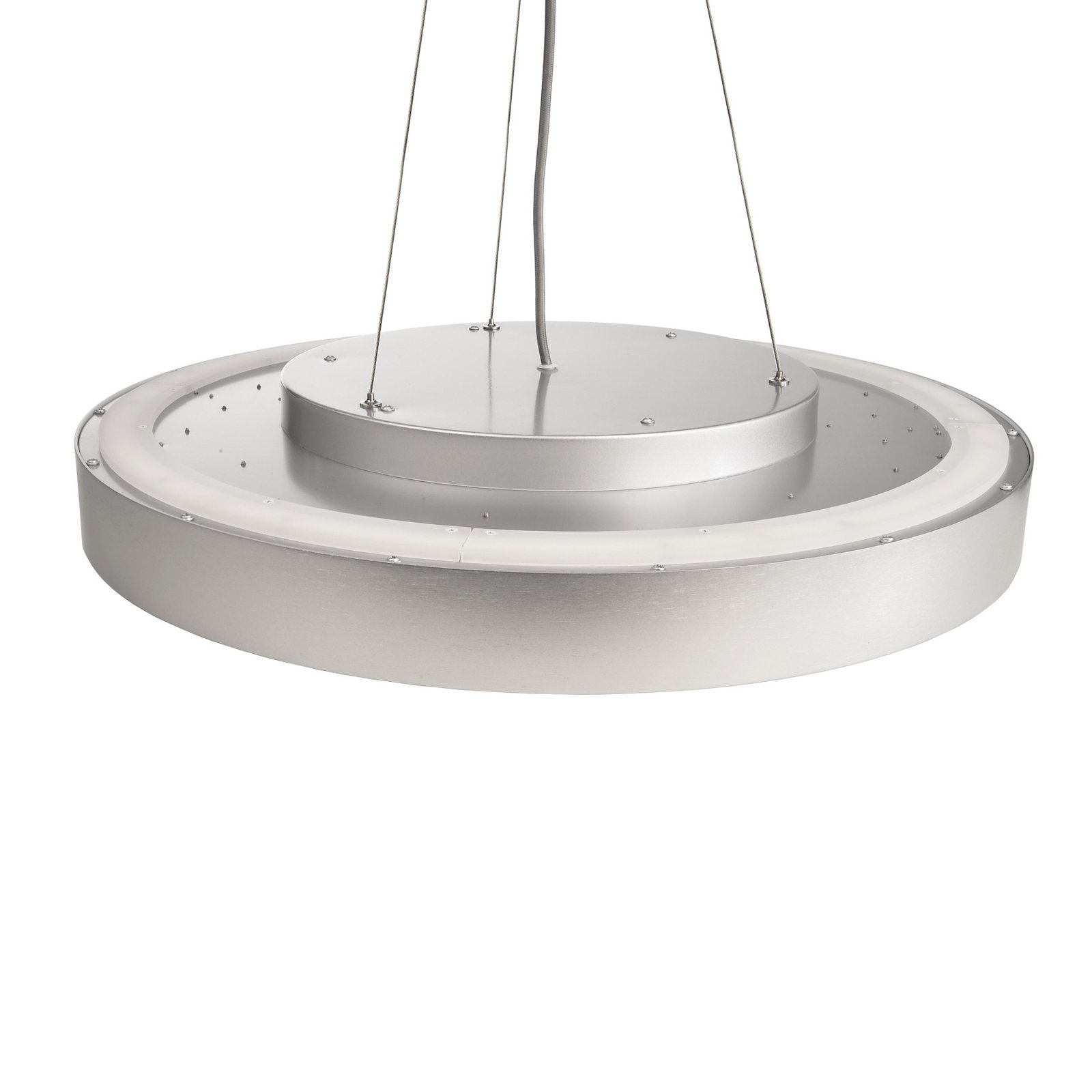 Menkar LED viseća svjetiljka, srebrna, Ø 80 cm, CCT, gore/dolje