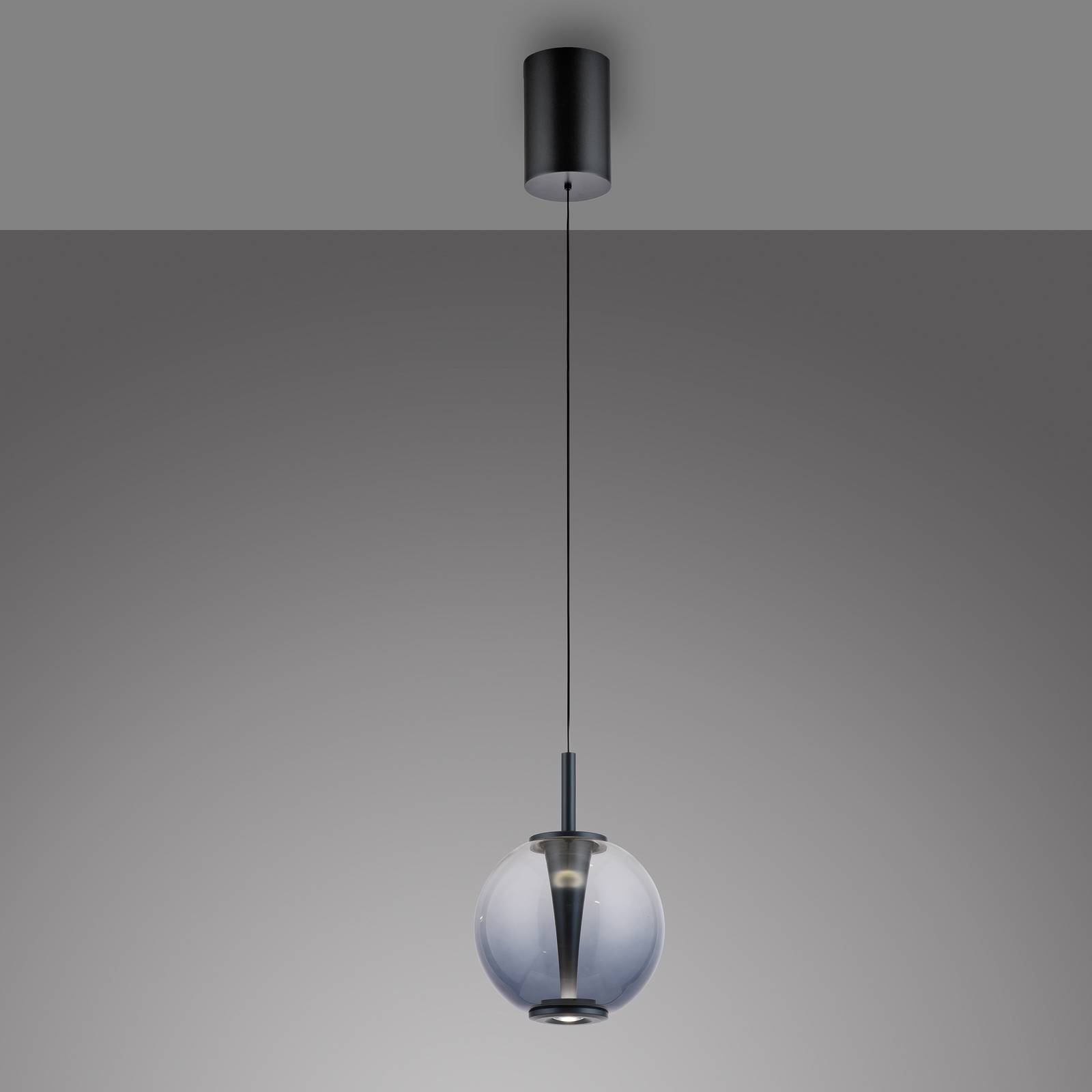 PURE LED-Pendellampe Infinity, grau/rauchgrau, Ø 18 cm, CCT günstig online kaufen