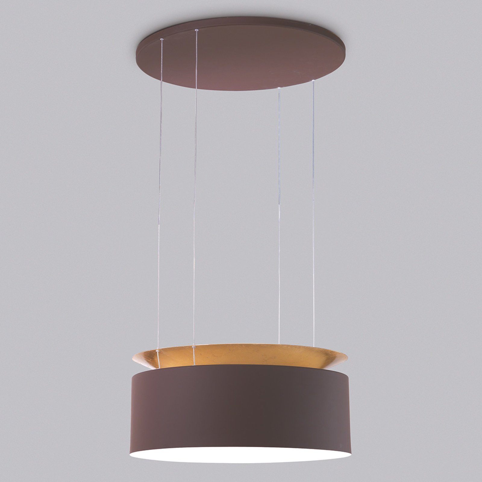 Gold-brown LED hanging light Eclisse