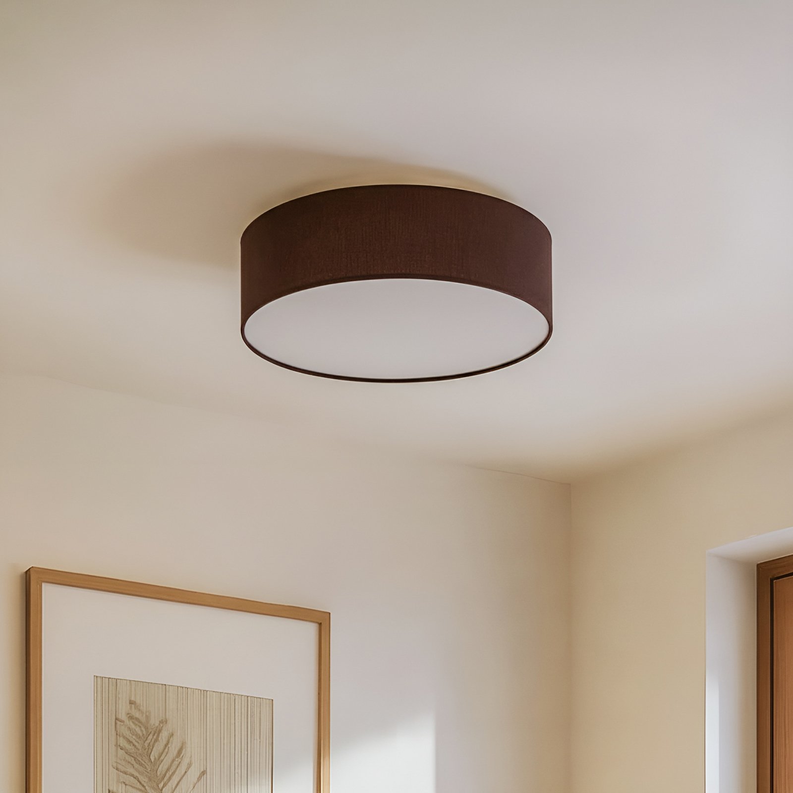 Sebatin Plafoniera Ø40 Marrone/Bianco/Nickel - Lindby