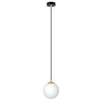 Suspension Royal, blanc opalin/noir, verre, E14