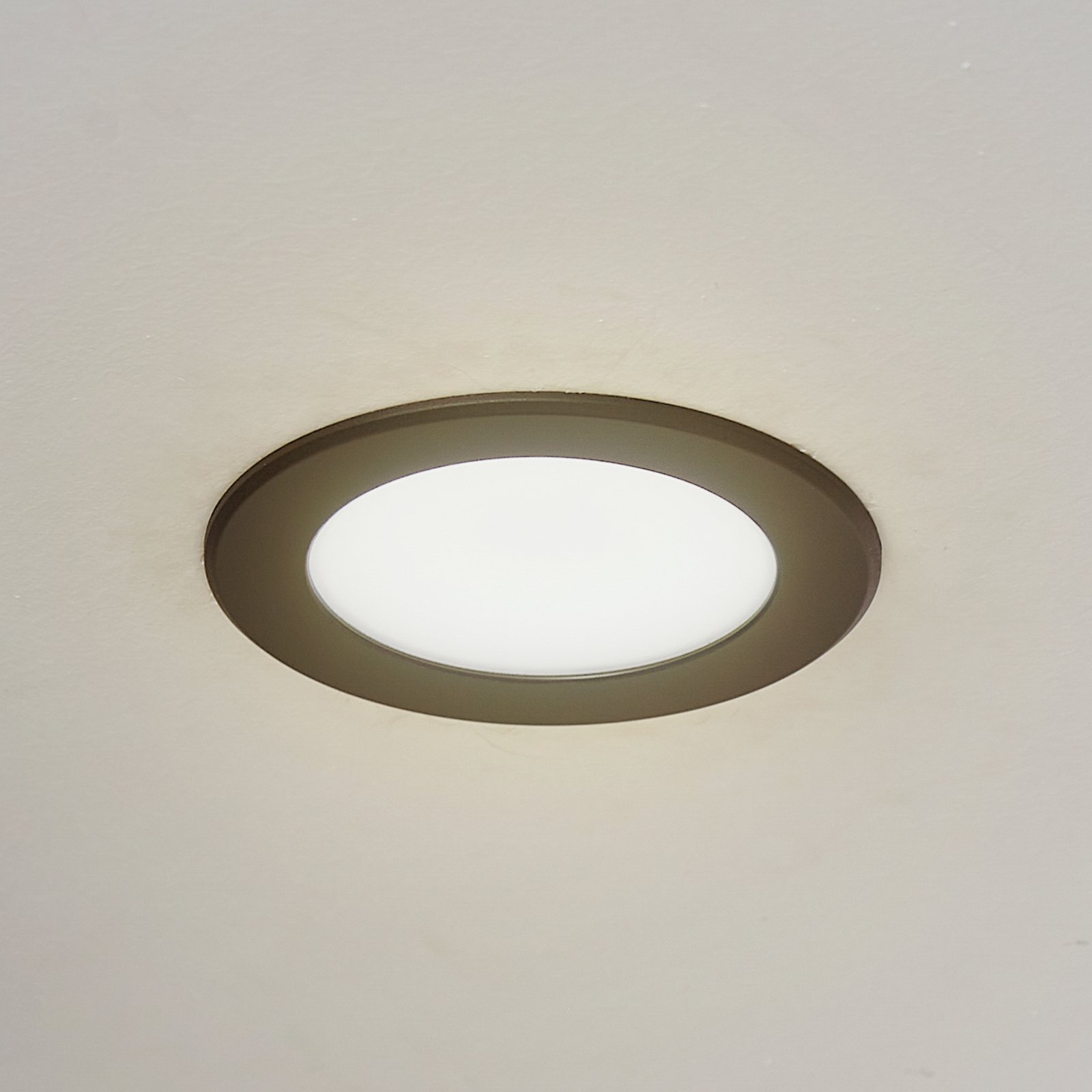 Prios LED innfelt spot Rida, svart, 9,7 cm, 7 W, CCT