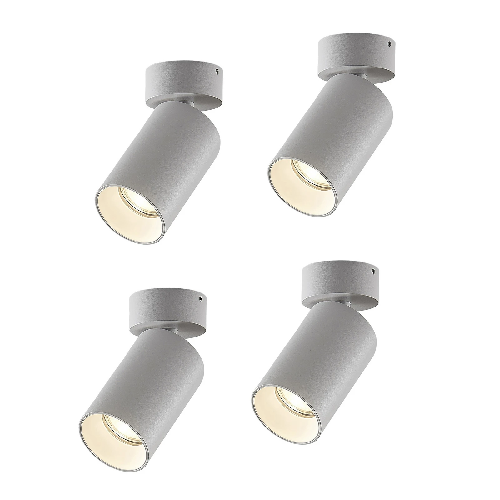 Arcchio Strahler Brinja, 4er-Set, weiß, rund, Ø 6 cm, GU10