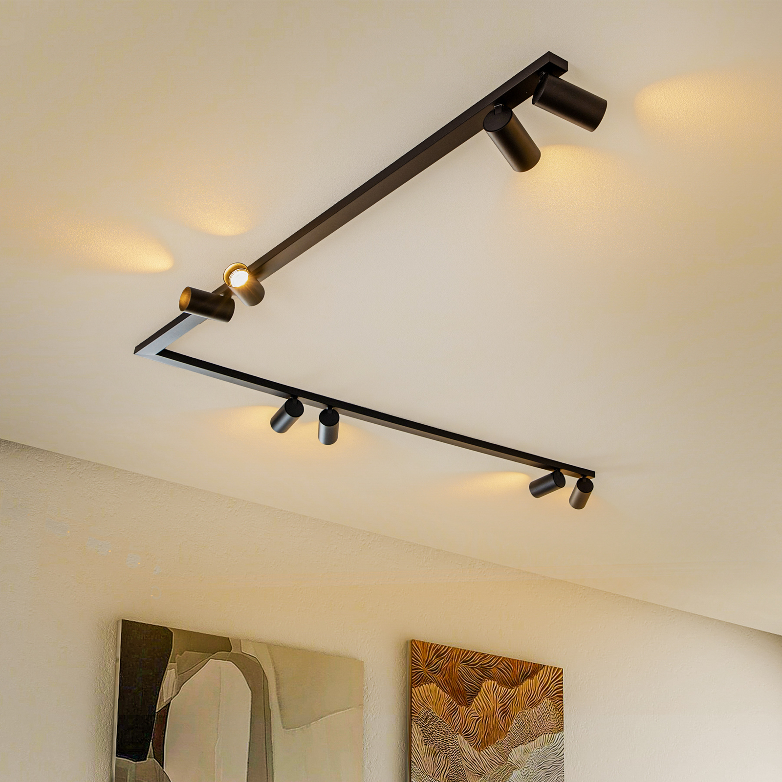 Faretto a soffitto Mono Corner VIII nero 2x150cm