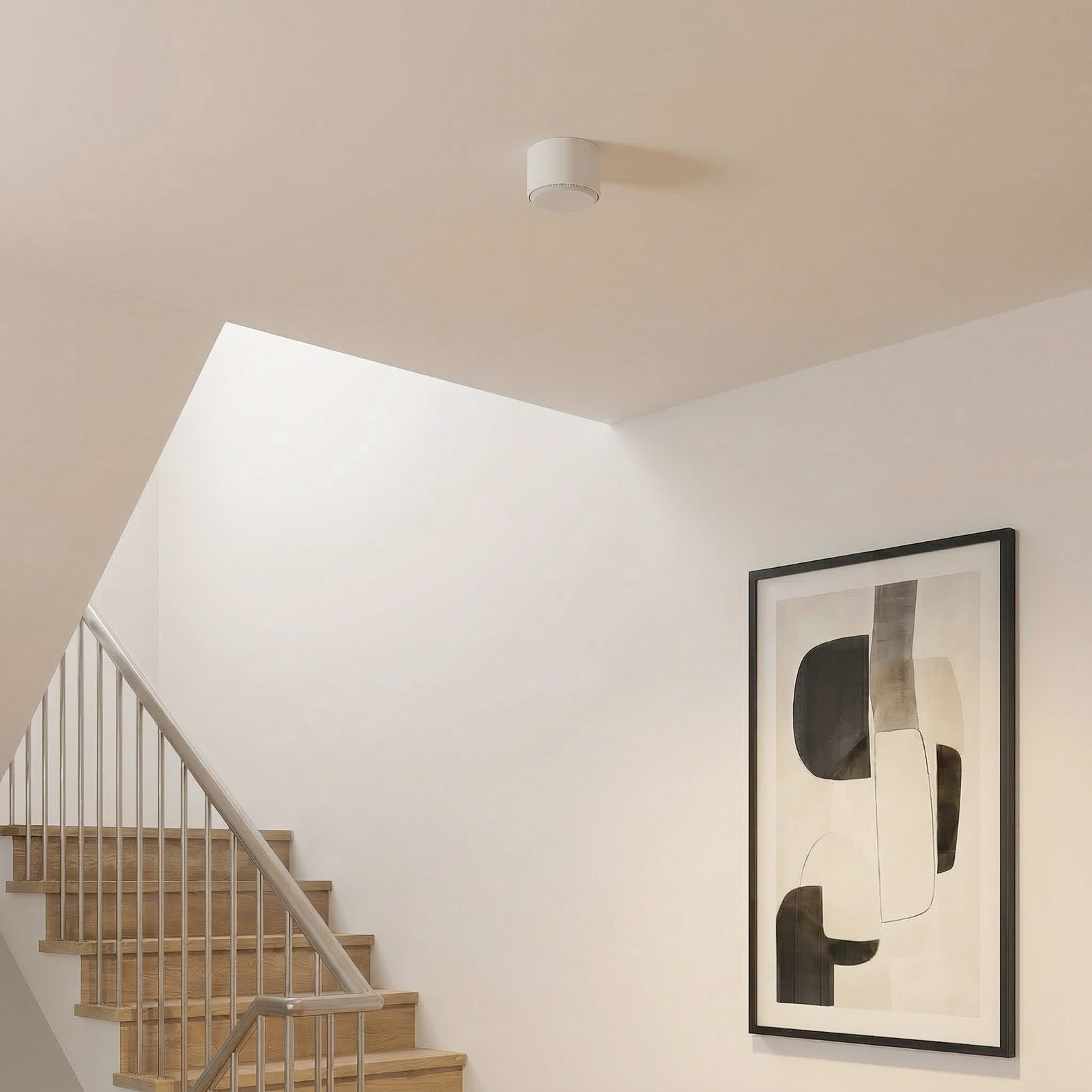 Plafonieră Tubo S, albă, oțel, Ø 8 cm, GX53