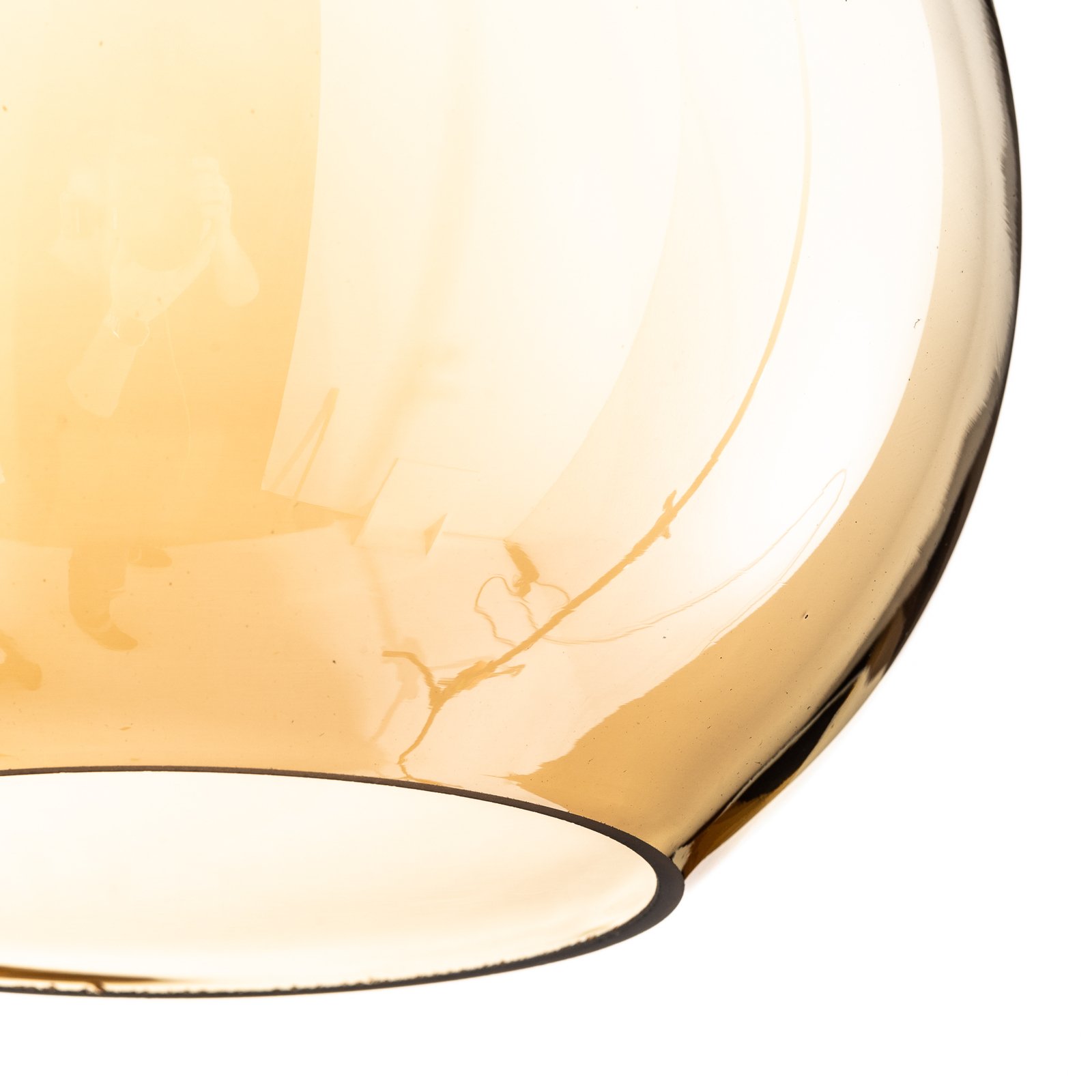 Plafondlamp Sofia, glazen kap amber