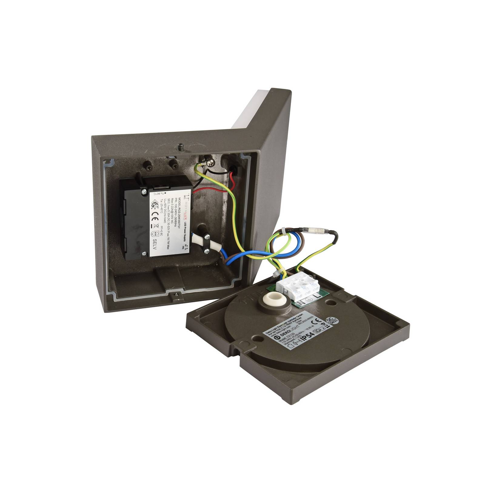 Kinkiet zewnętrzny LED Tucanae, szary, wysokość 22 cm, IP54
