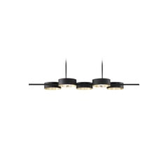 LED-riippuvalaisin Sound, viisivaloinen, musta, Up-&Downlight, ylös- ja