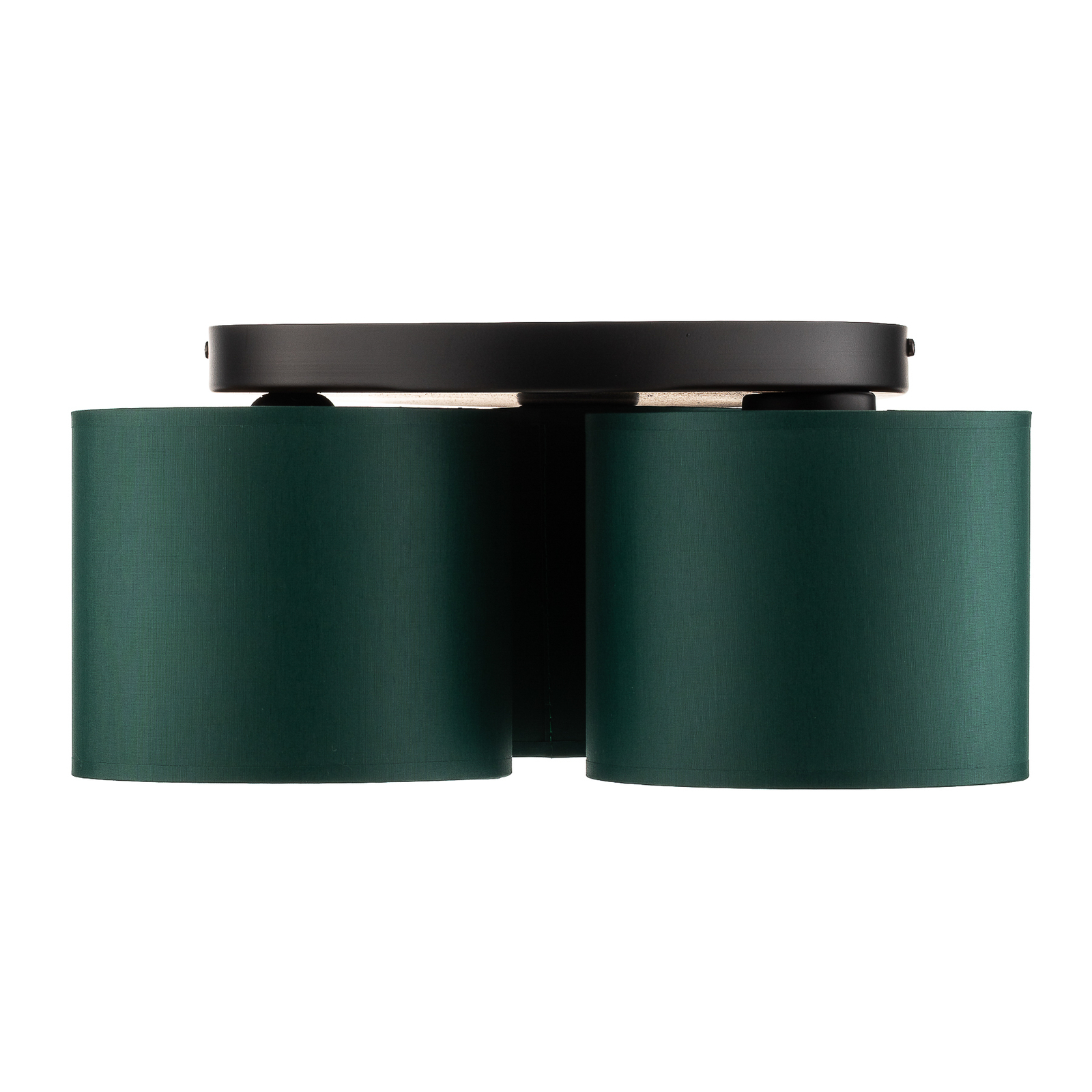 Soho ceiling light, cylindrical round 3-bulb green/gold