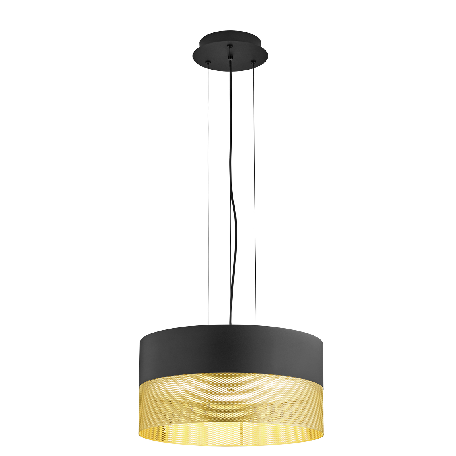 Hanglamp Mesh E27 Ø 50 cm, zwart/goud