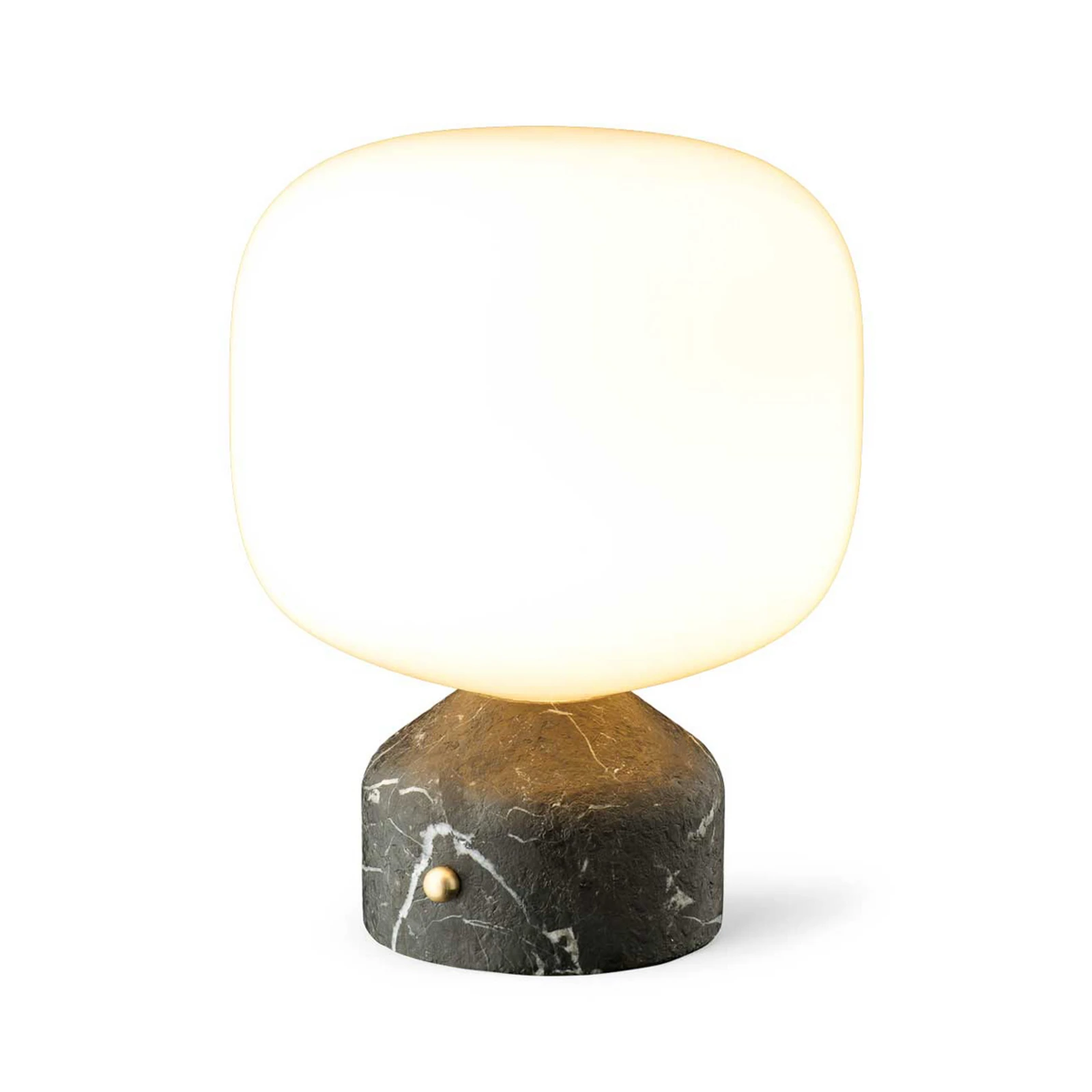 GEJST LED-Akku-Tischlampe Meemo, Marmor schwarz, Glas, USB