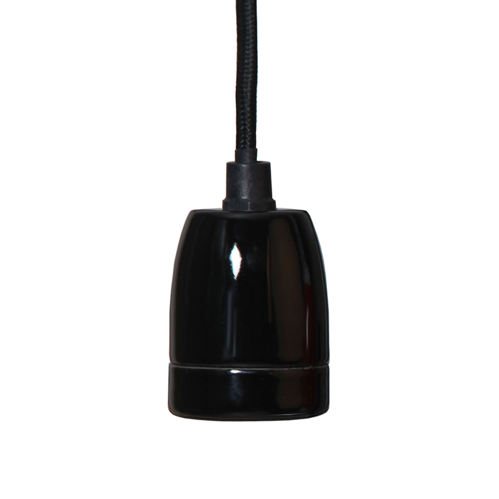 Glaze E27 socket with cable, black