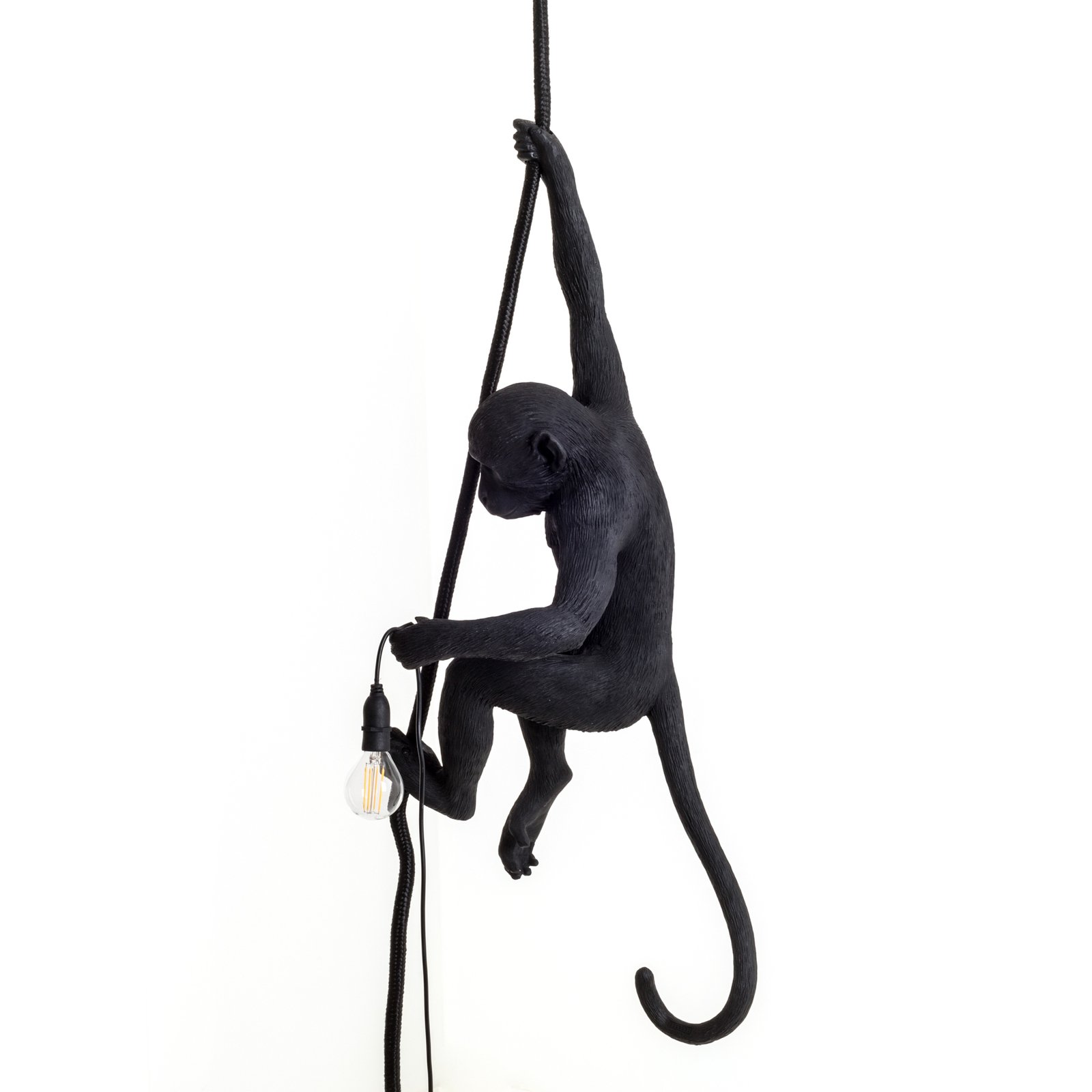 Monkey With Rope Outdoor Pendant Black - Seletti