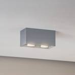 Ara Maxi aluminium ceiling light 2-bulb grey