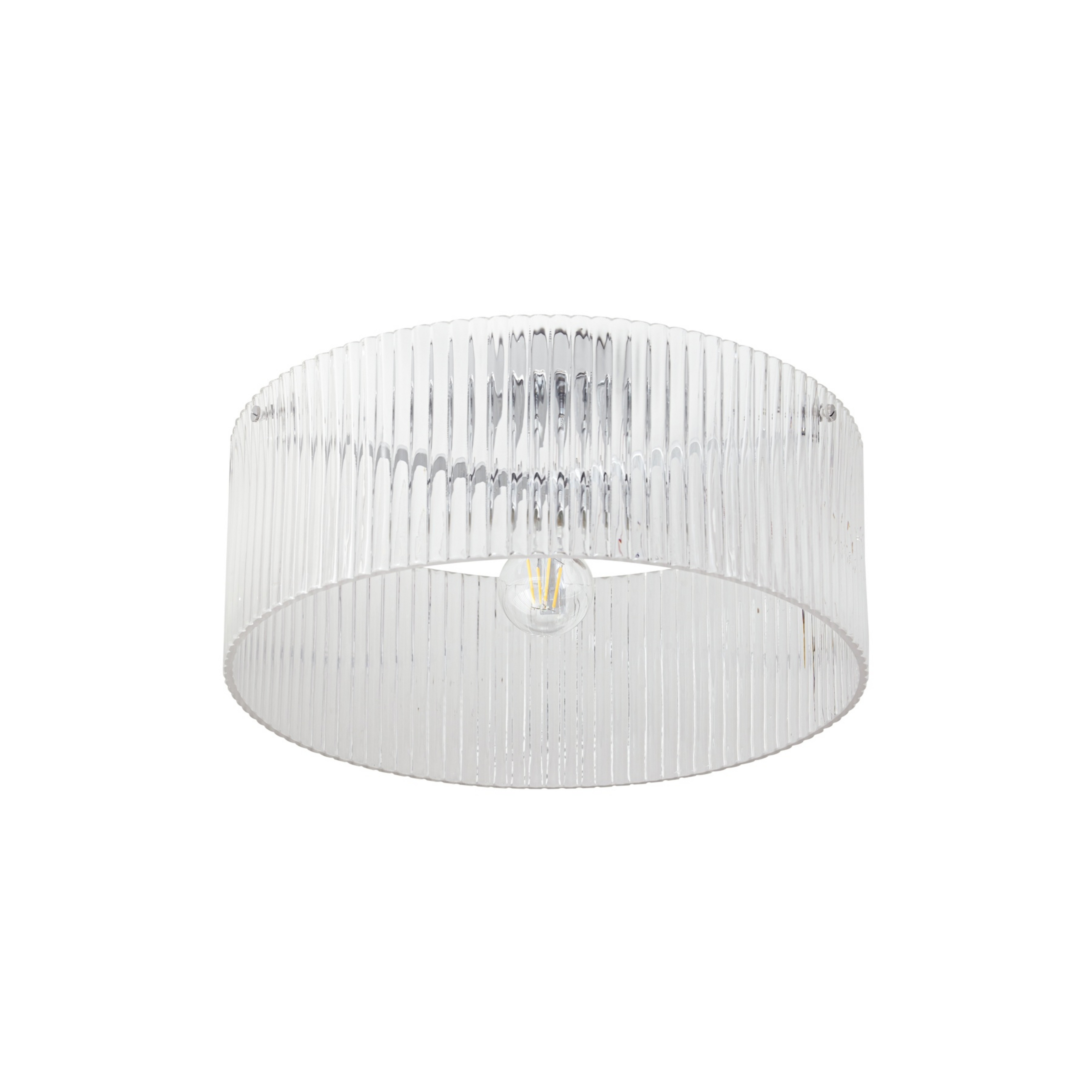 Meritt loftlampe, krom/klar, Ø 40 cm, glas - Lucande
