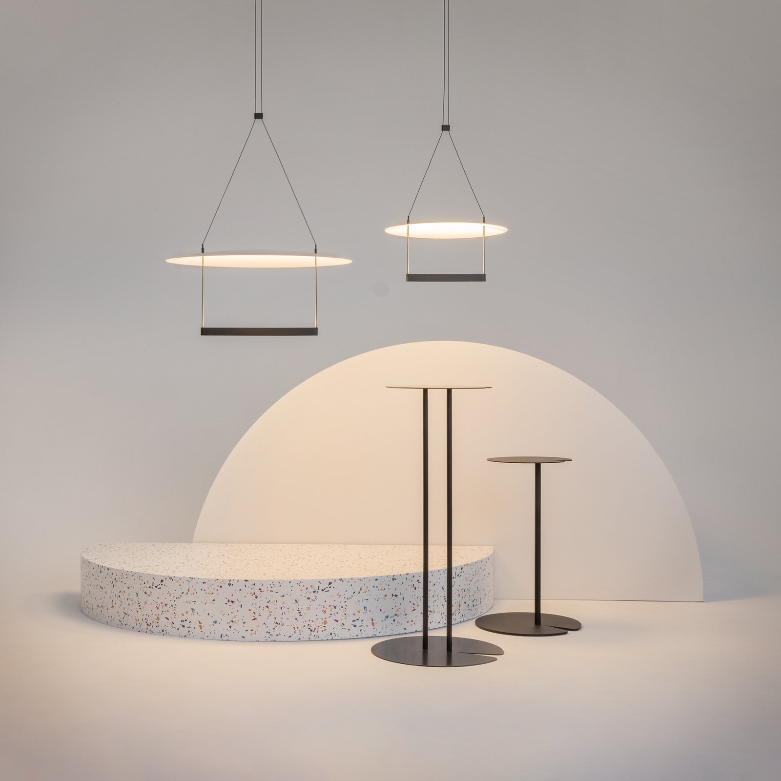 Maytoni Ambience LED pendant light, Ø 60 cm, black / white