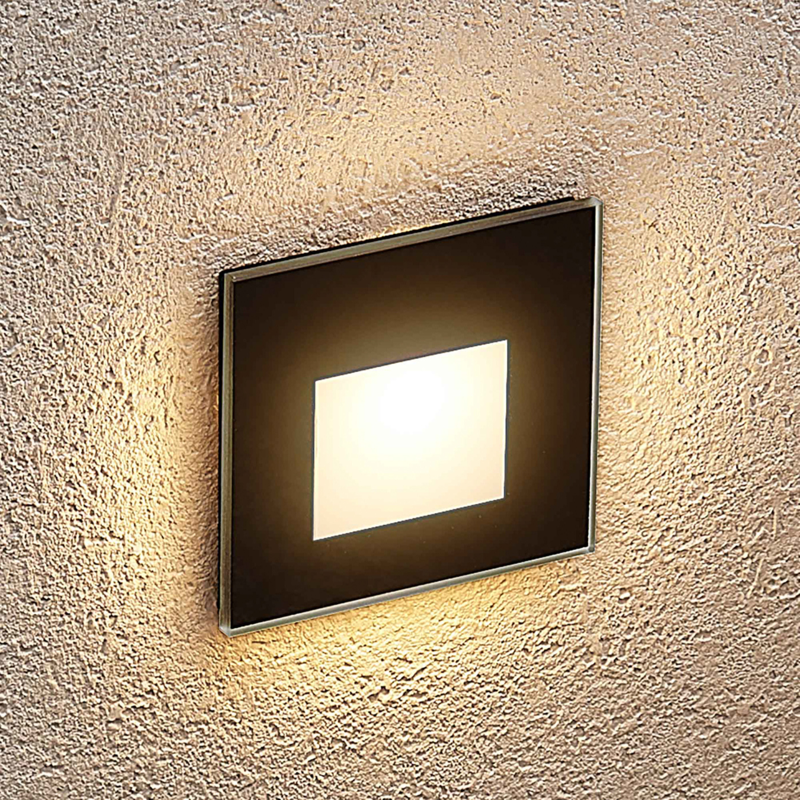 Arcchio Vexi LED-inbyggnadslampa kantig matt svart