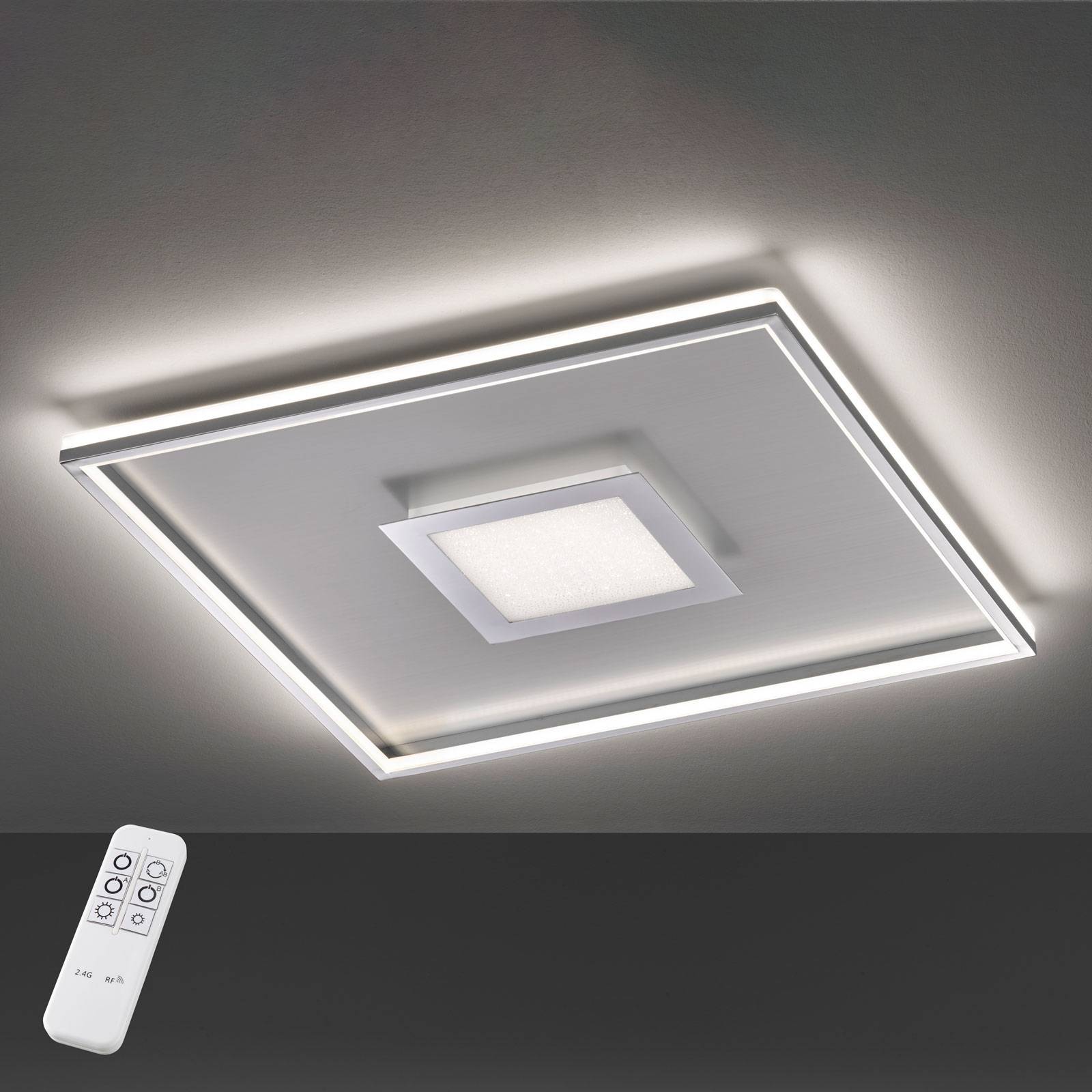 LED-taklampe Bug kvadratisk krom 40×40 cm