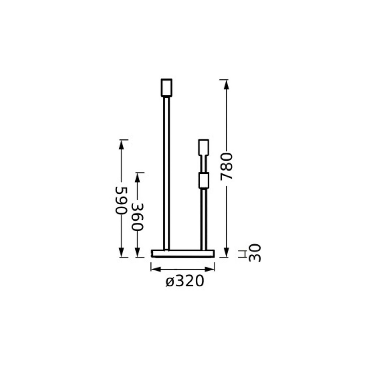 OSRAM vloerlamp DECOR STICK, beige, hoogte 78 cm, 3-lamps