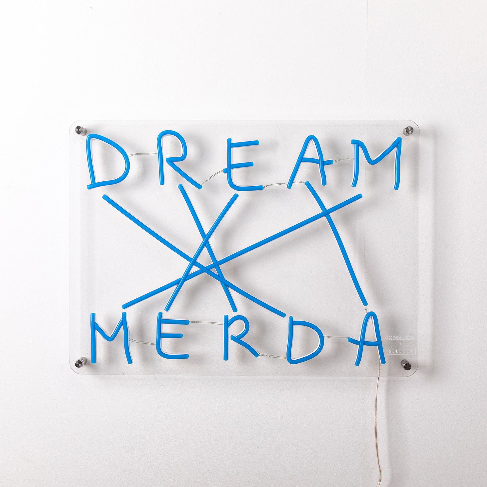 LED-dekorerad vägglampa Dream-Merda, blå