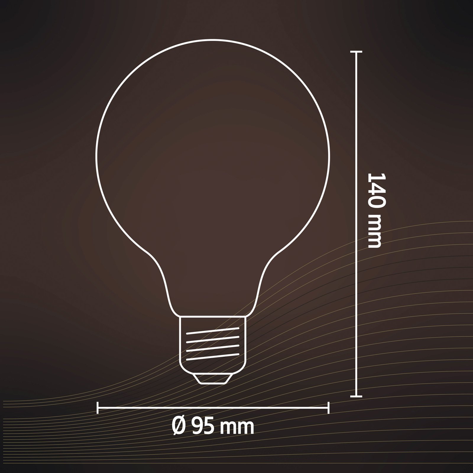 Calex E27 G95 4,5W filamento LED oro 821 atenuable