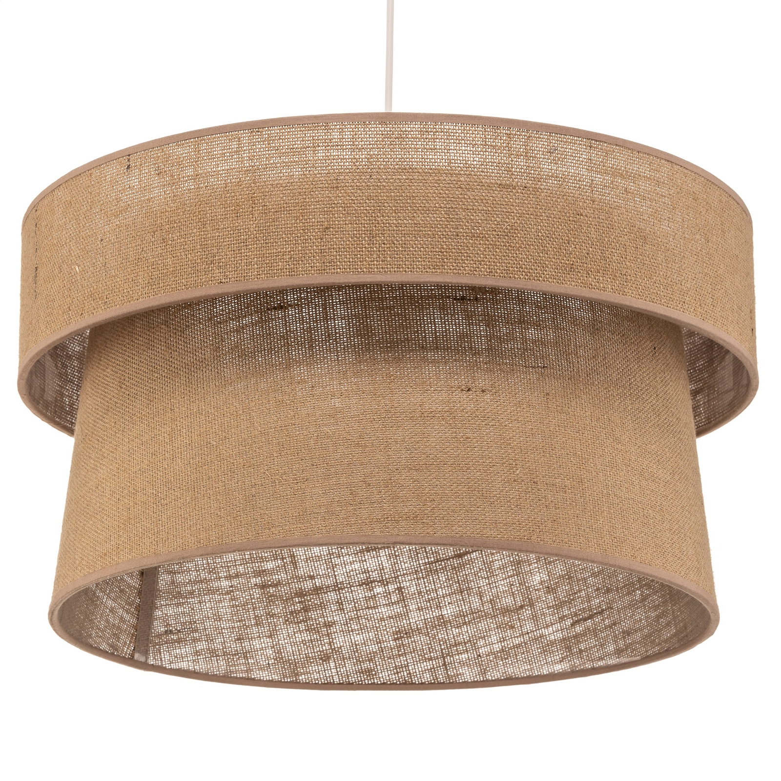 Hanglamp Etnic, dubbele kap, bruine Jute