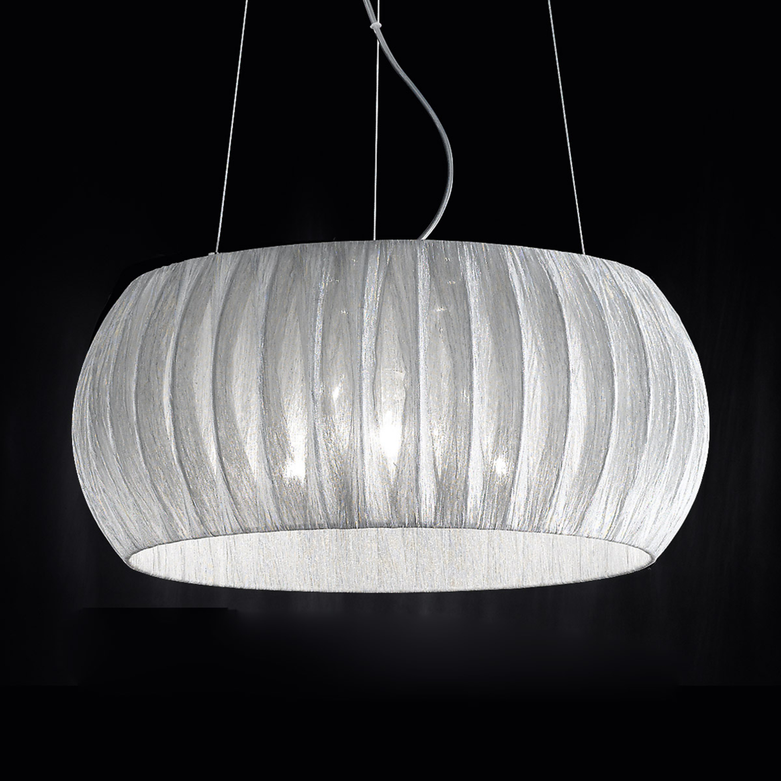 Perenz Amaru hanging light with fabric lampshade 45 cm, for Living / Dining Room, metal, fabric, E27, 60 W, energy efficiency: A++, H: 22 cm