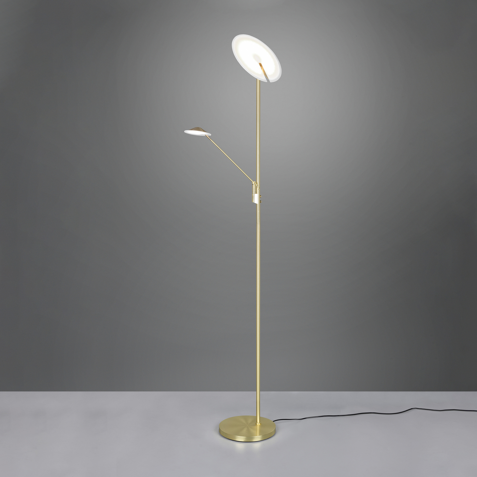 Brantford LED floor lamp reading lamp matt brass