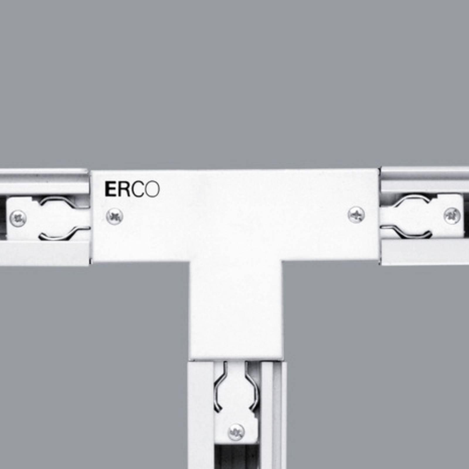 Image of ERCO raccord T rail triphasé terre droite, blanc 