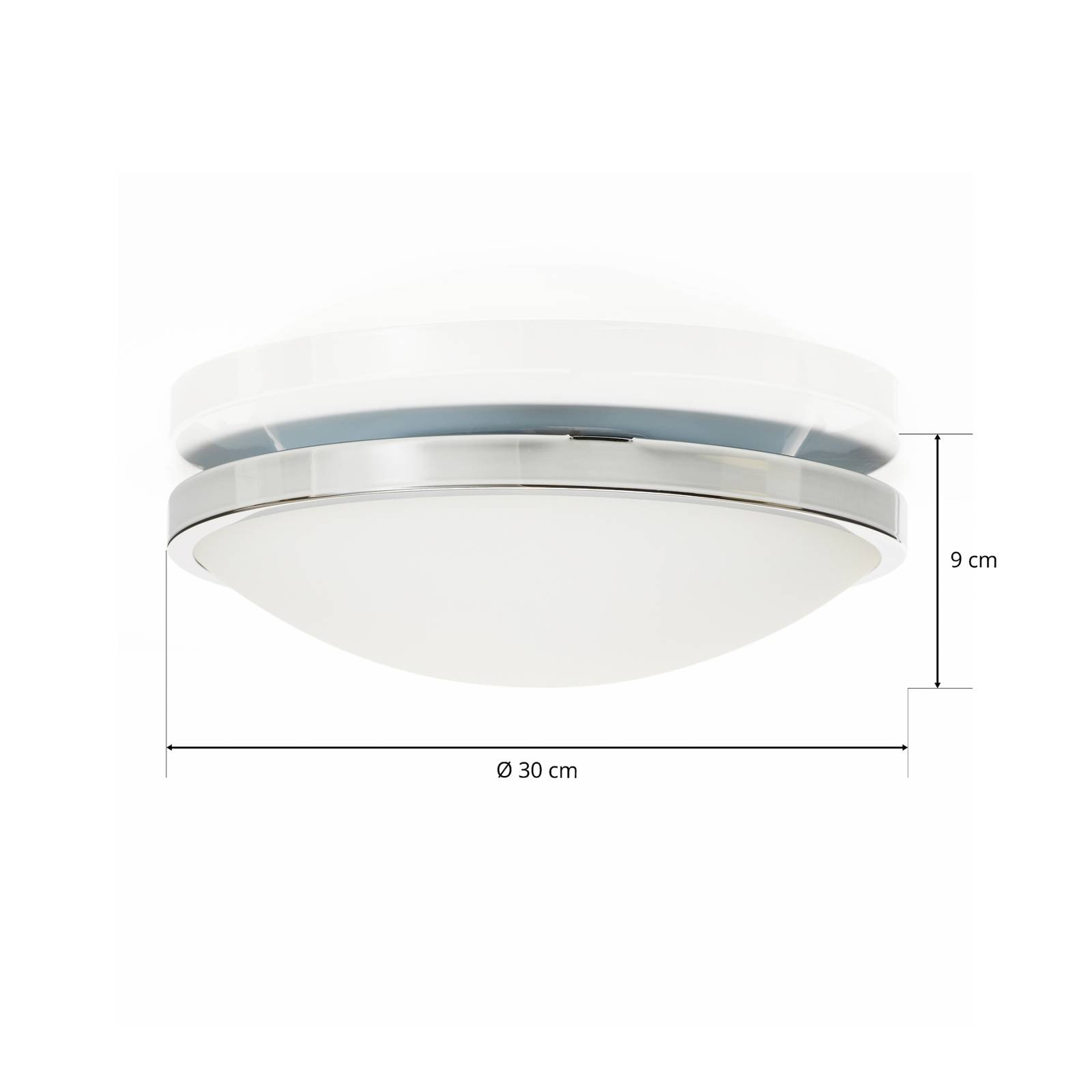 PLAZA lampa sufitowa i ścienna, 31 cm, chrom