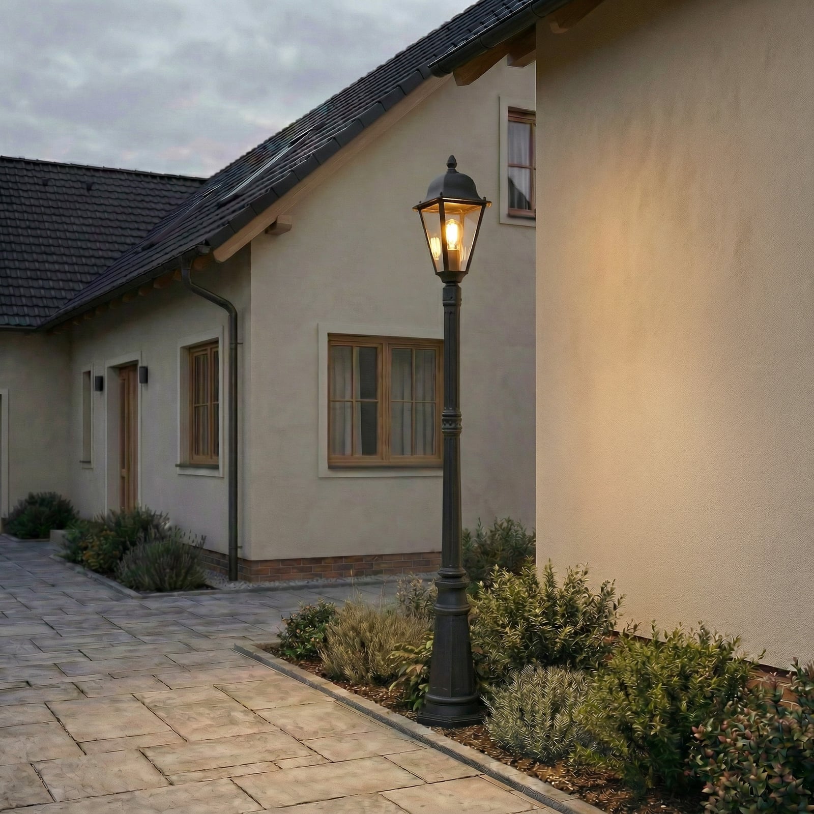 Lindby outdoor light Edana, 211 cm, anthracite, E27, IP44 Lindby outdoor light Edana, 211 cm, anthracite, E27, IP44