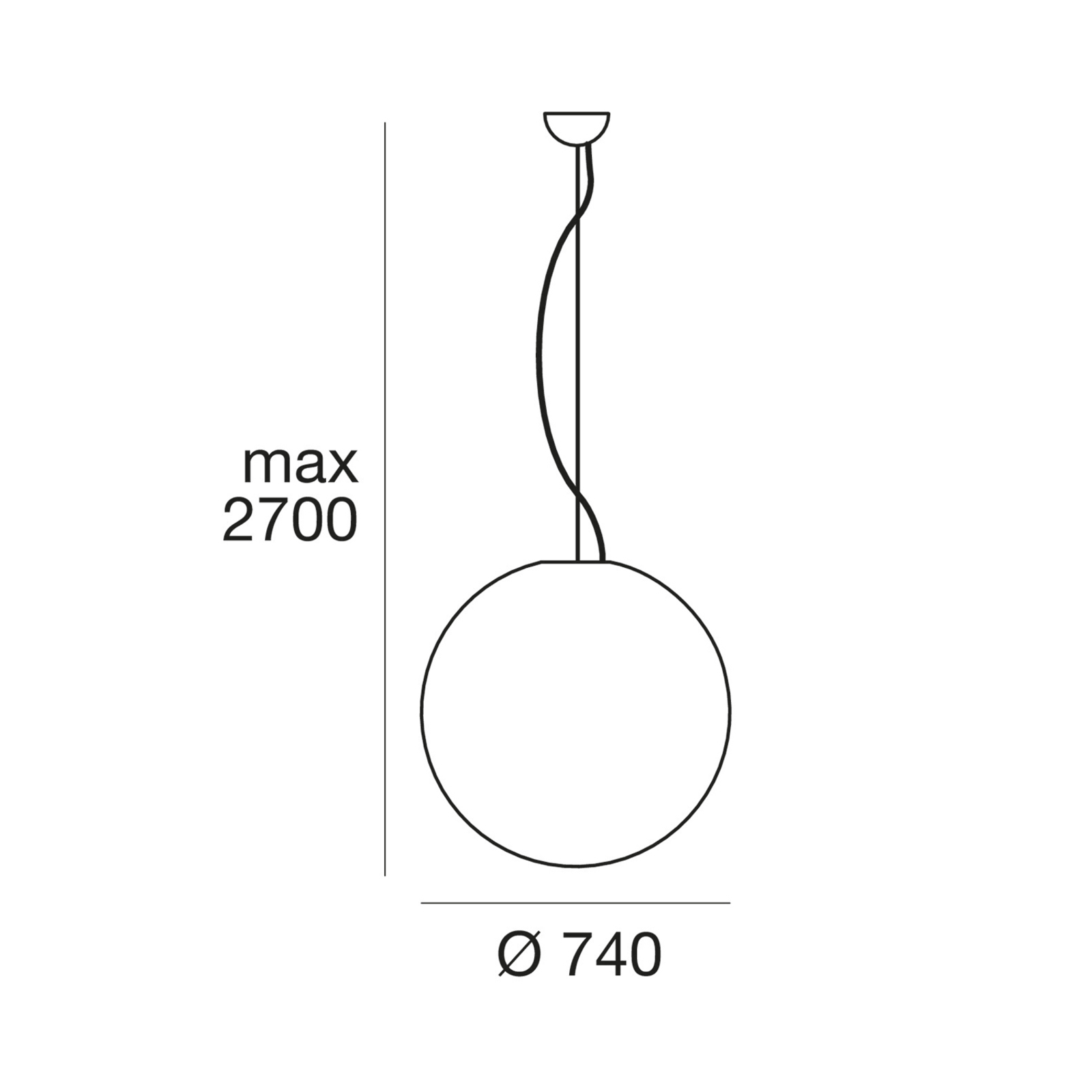 Lámpara colgante Oh blanco 75 cm