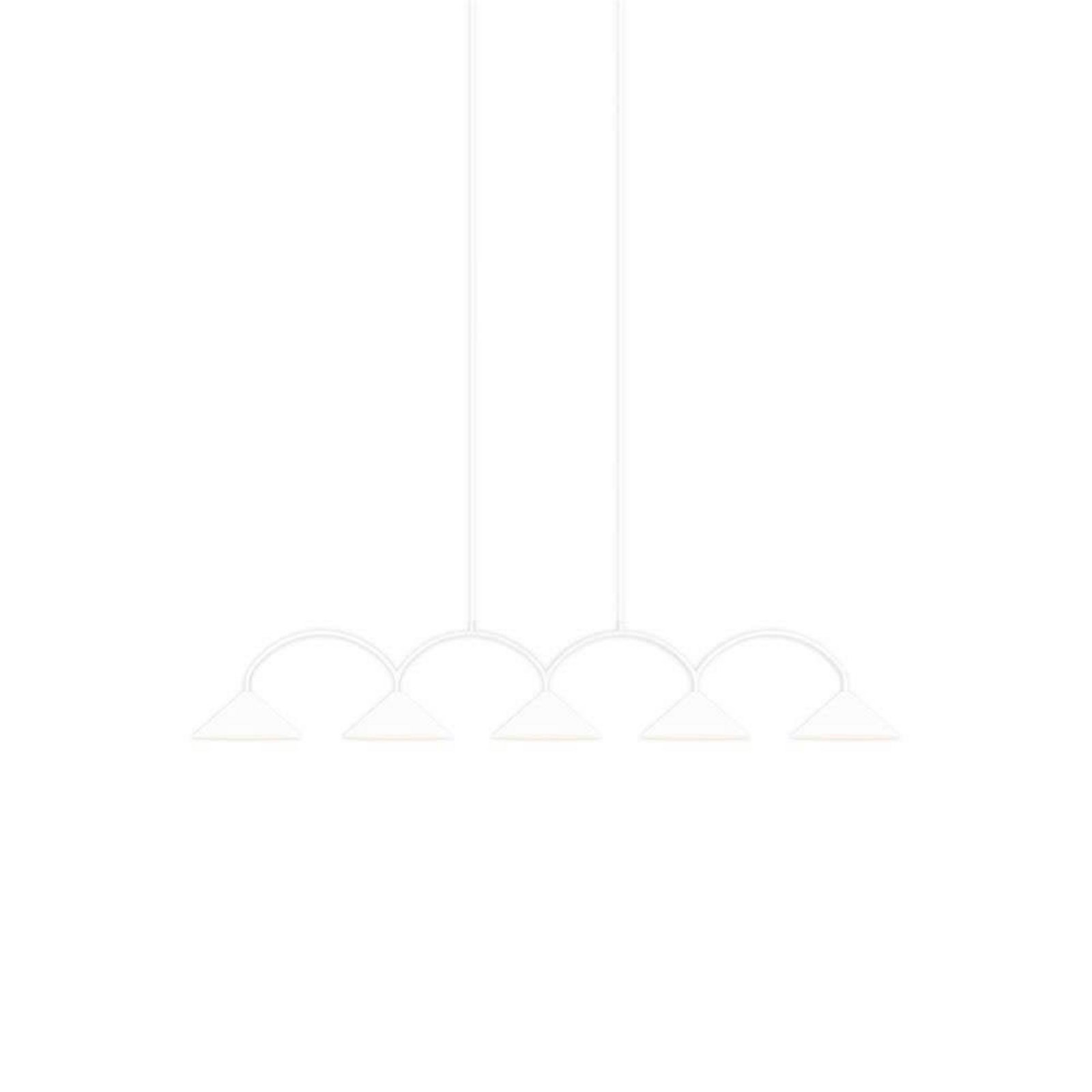 Globen Lighting Hängelampe CURVE 5, weiß, 5-flg., 165 cm