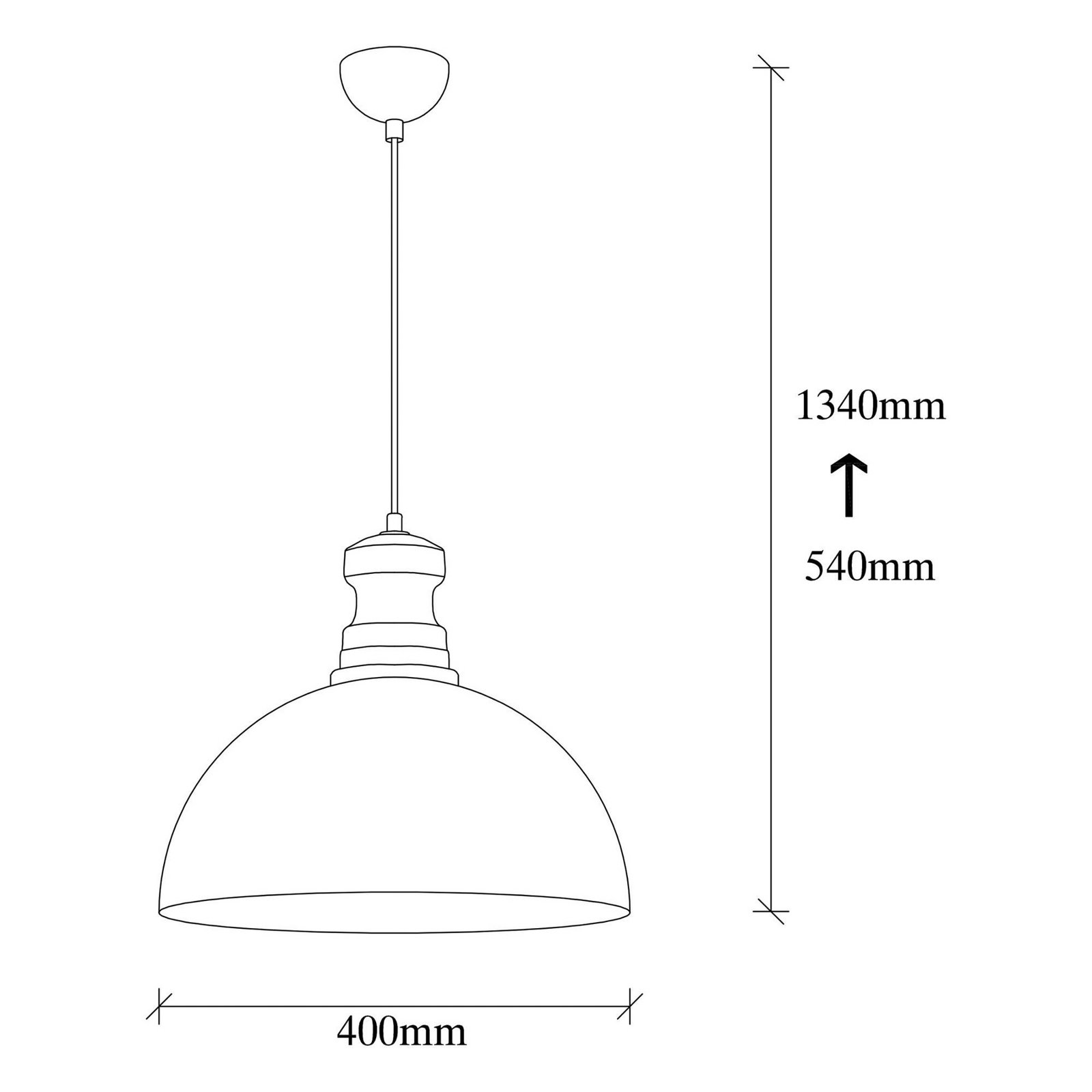 Berceste pendant light, gold-coloured, metal, Ø 40 cm, E27